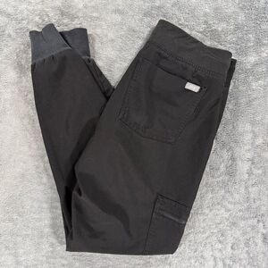 Women’s XS Figs Technical Collection Zamora Jogger Scrub Pants Black Medical